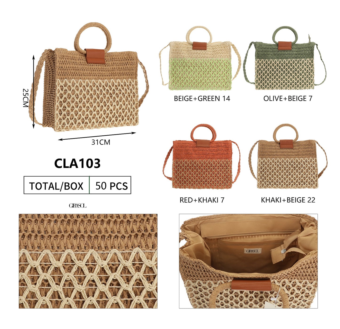 Bolso rafia CLA103