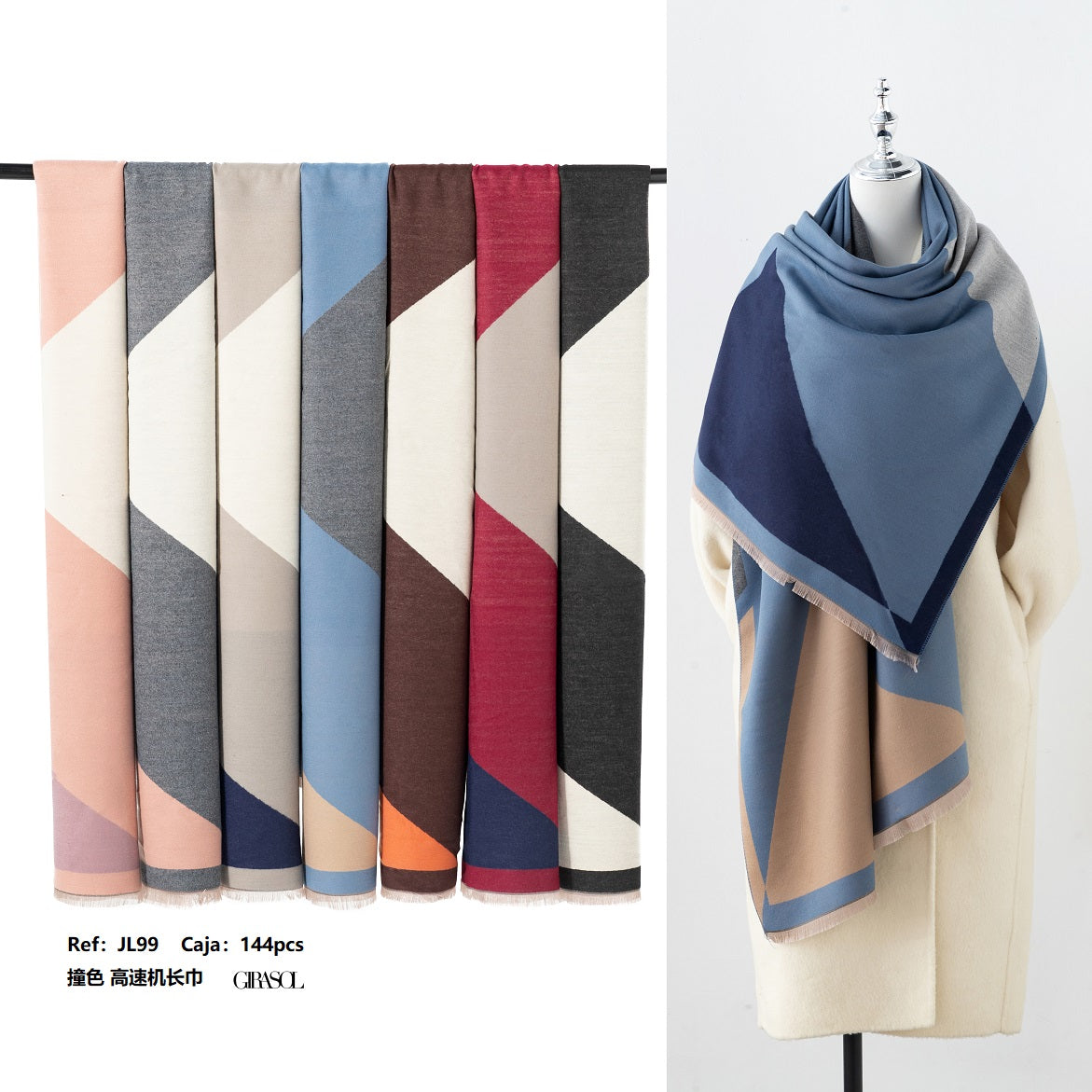 Bufanda con contraste de colores JL99