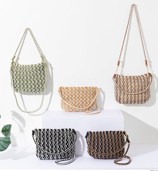 Bolso bandolera crochet bicolores XBY37