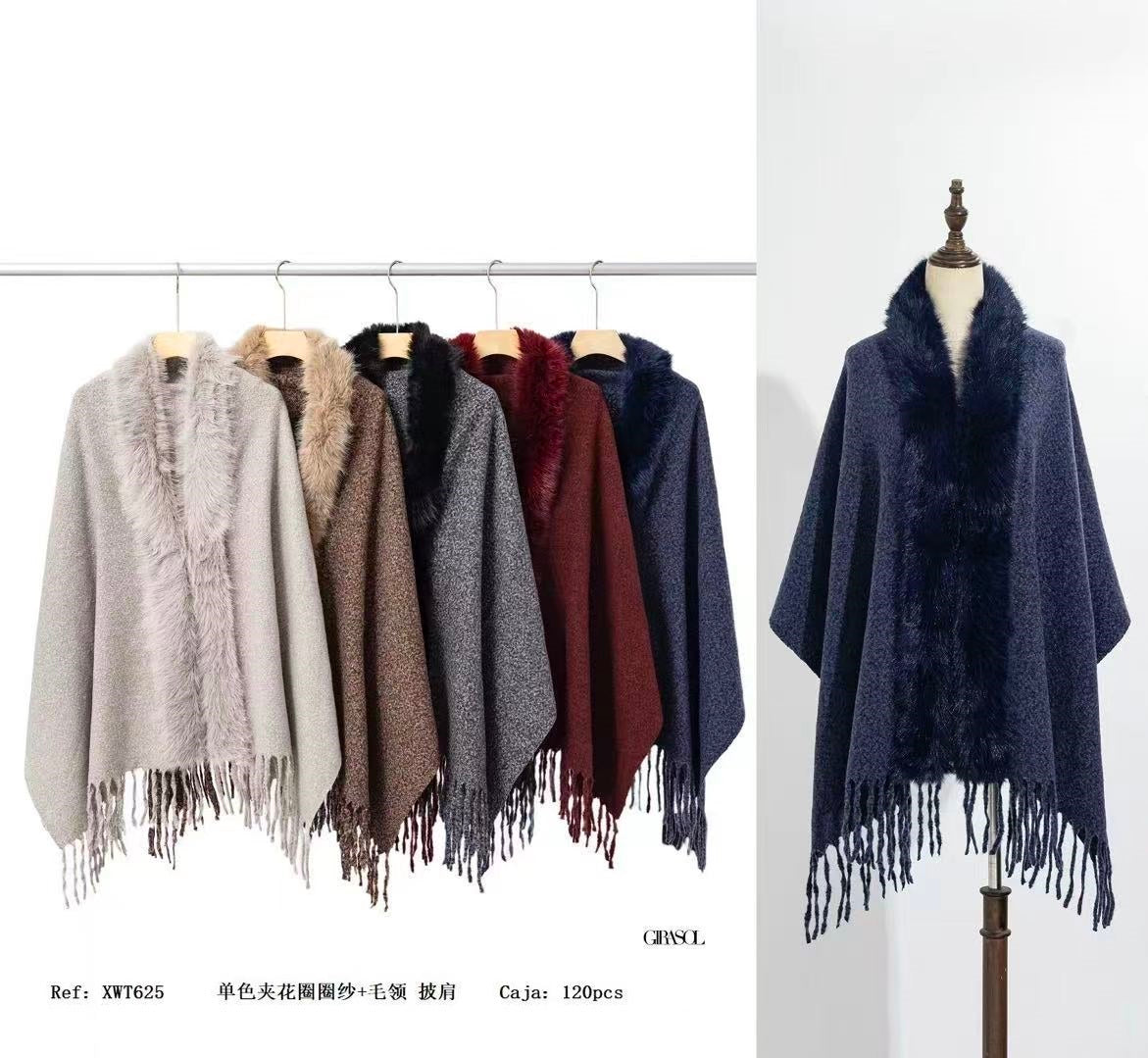 Poncho en color liso XWT625